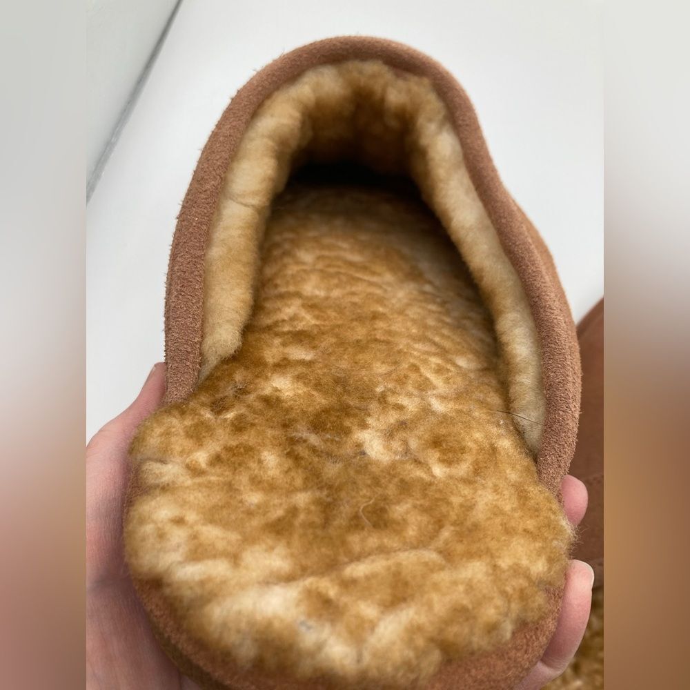 RJ’s Fuzzies Indoor Lined Slippers Men’s Size XL Chestnut Comfy EUC Slip On - Picture 6 of 8
